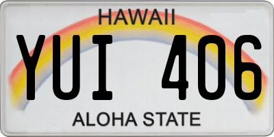 HI license plate YUI406