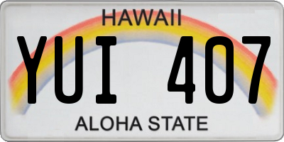 HI license plate YUI407
