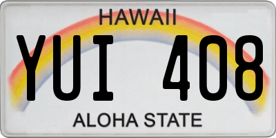 HI license plate YUI408