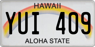 HI license plate YUI409