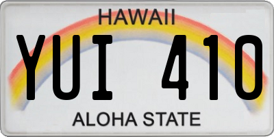 HI license plate YUI410