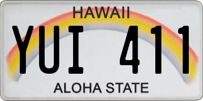 HI license plate YUI411