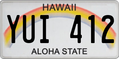 HI license plate YUI412