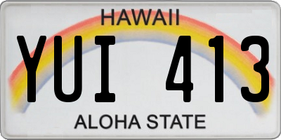 HI license plate YUI413