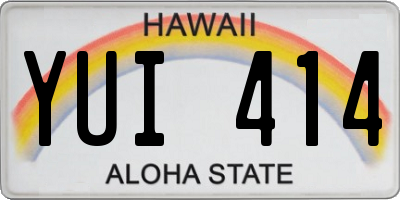 HI license plate YUI414