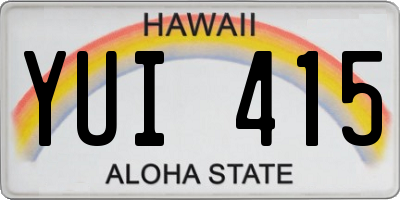 HI license plate YUI415
