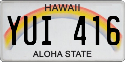 HI license plate YUI416