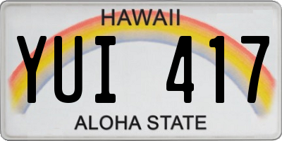 HI license plate YUI417