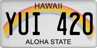 HI license plate YUI420