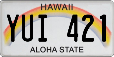HI license plate YUI421