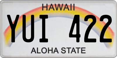 HI license plate YUI422