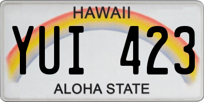 HI license plate YUI423