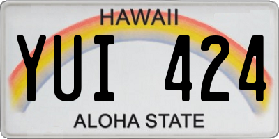 HI license plate YUI424