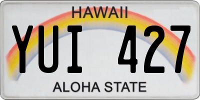 HI license plate YUI427