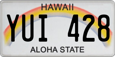 HI license plate YUI428