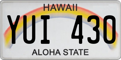 HI license plate YUI430