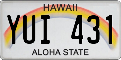 HI license plate YUI431