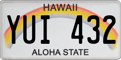 HI license plate YUI432