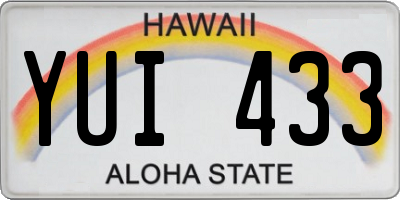 HI license plate YUI433