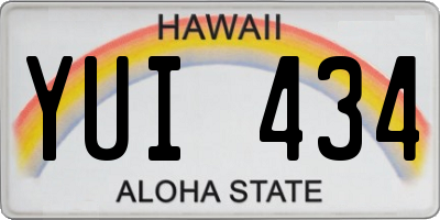 HI license plate YUI434