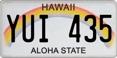 HI license plate YUI435