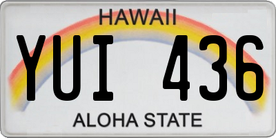 HI license plate YUI436