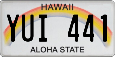 HI license plate YUI441