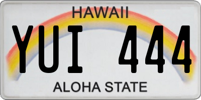 HI license plate YUI444