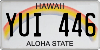 HI license plate YUI446