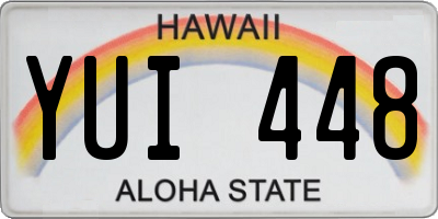 HI license plate YUI448