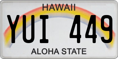 HI license plate YUI449