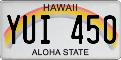 HI license plate YUI450