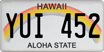HI license plate YUI452