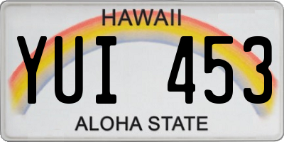 HI license plate YUI453