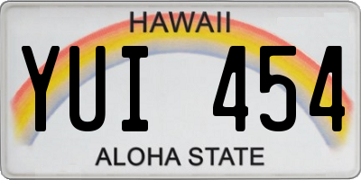 HI license plate YUI454