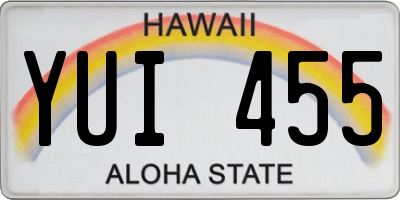 HI license plate YUI455