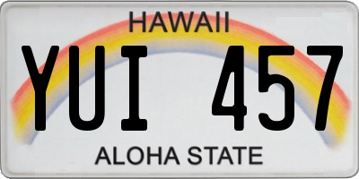 HI license plate YUI457