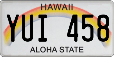 HI license plate YUI458