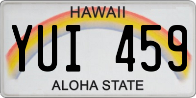 HI license plate YUI459