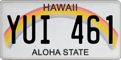 HI license plate YUI461