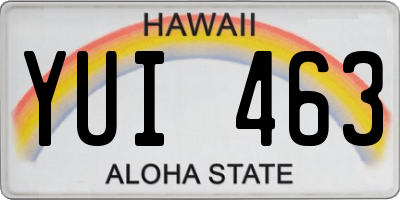 HI license plate YUI463