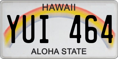 HI license plate YUI464