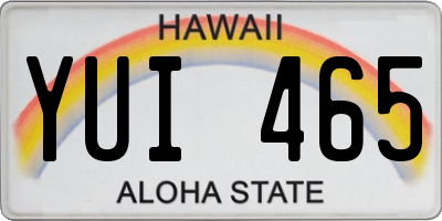 HI license plate YUI465