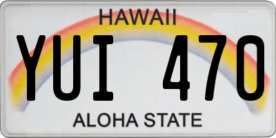 HI license plate YUI470