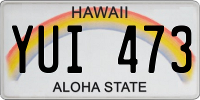 HI license plate YUI473