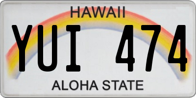 HI license plate YUI474