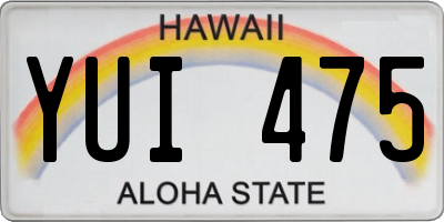 HI license plate YUI475