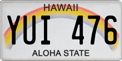 HI license plate YUI476