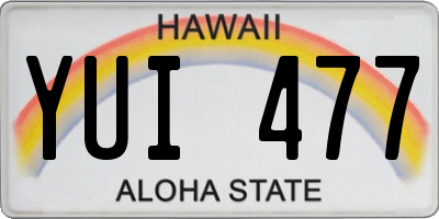 HI license plate YUI477