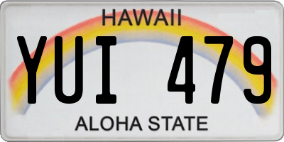 HI license plate YUI479